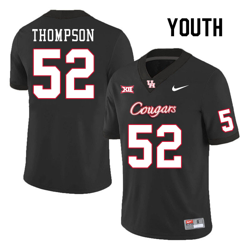 Youth #52 Jett Thompson Houston Cougars College Football Jerseys Stitched-Black